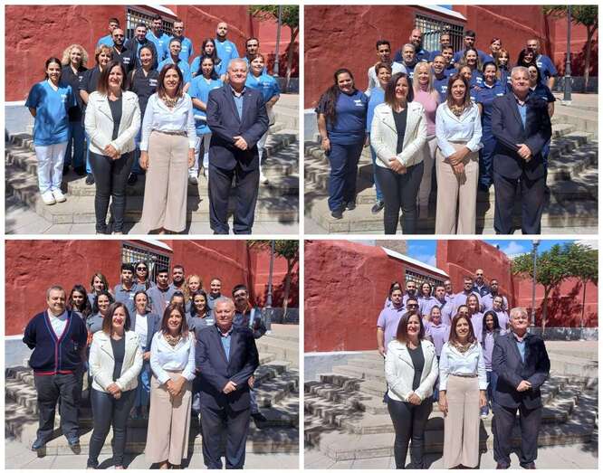 Las autoridades con los alumnos de los cuatro programas formativos y empleo/TA.